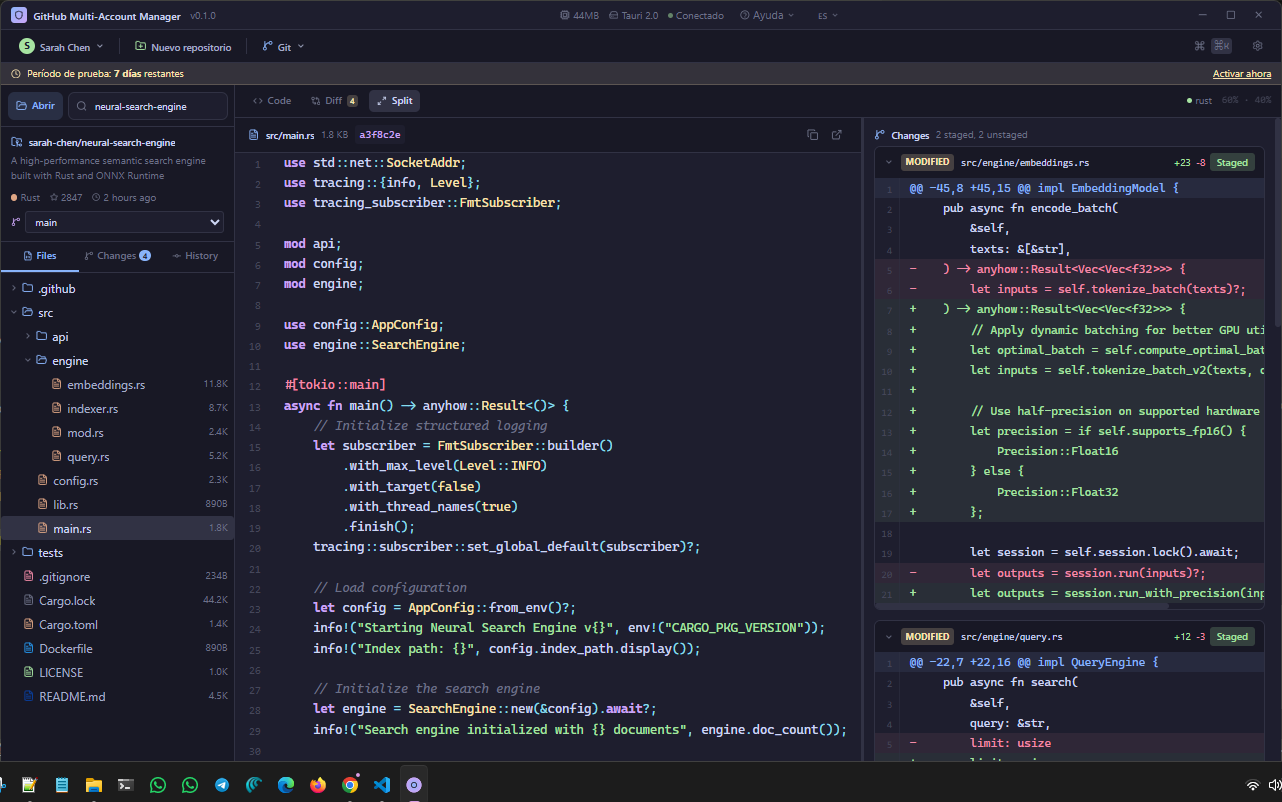 GHMM App — Vista principal